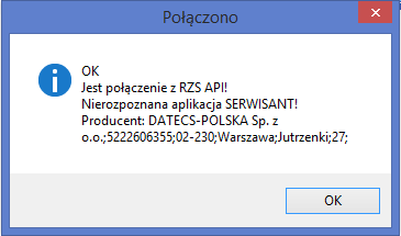 udany test polaczenia